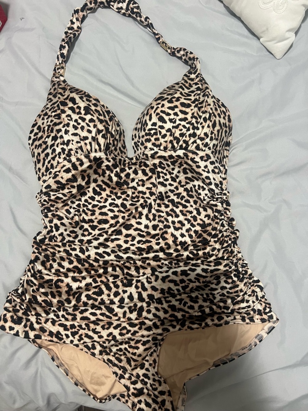 Victoria secret Leopard Print One-Piece Swimsuit - Beige/Black size large
